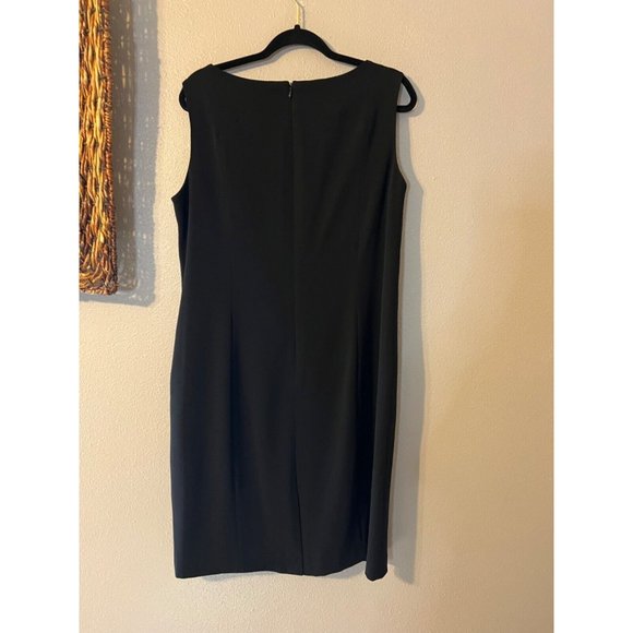 Talbots Sheath Dress 16 Black Crepe Sleeveless Career Church New $159 - Picture 5 of 11